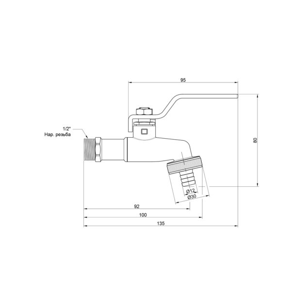 Кран поливальний Thermo Alliance Standart 1/2" SD140W15 Кран поливальний Thermo Alliance Standart 1/2" SD140W15