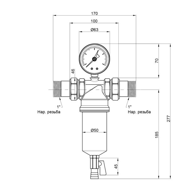 Самопромивний фільтр Icma 1" №751 Самопромивний фільтр Icma 1" №751