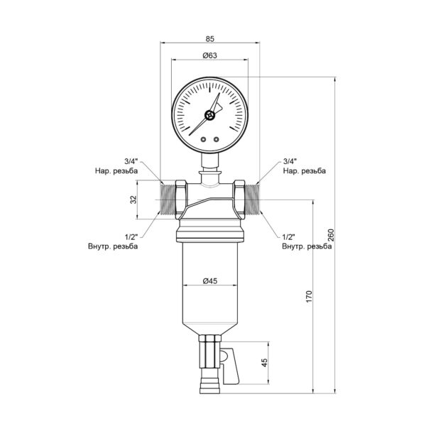 Фільтр самопромивний Icma 1/2" №750 Фільтр самопромивний Icma 1/2" №750
