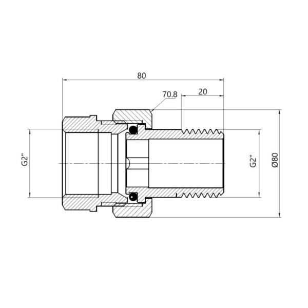Згон "Американка" Thermo Alliance Forte 2" прямой SF190W50 Згін "Американка" Thermo Alliance Forte 2" прямий SF190W50