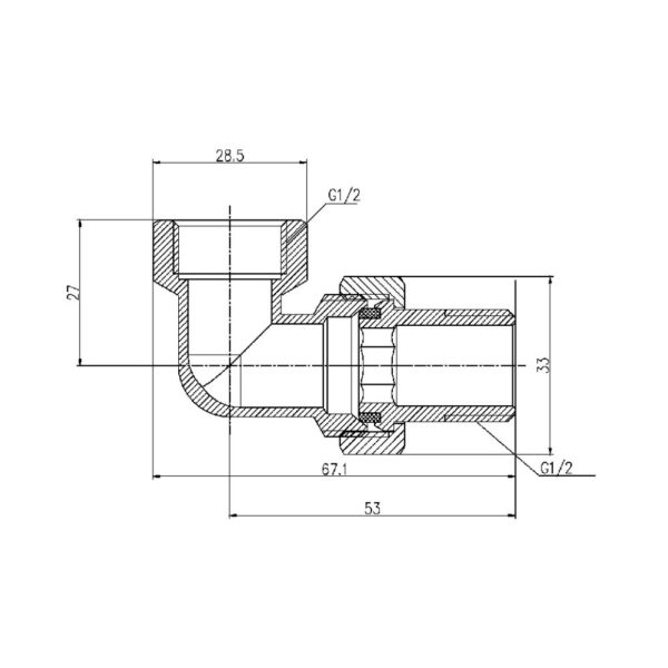 Згон "Американка" Thermo Alliance Forte 1/2" угловой SF191W15 Згін "Американка" Thermo Alliance Forte 1/2" кутовий SF191W15