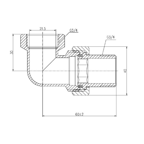 Згон "Американка" Thermo Alliance Forte 3/4" угловой SF191W20 Згін "Американка" Thermo Alliance Forte 3/4" кутовий SF191W20