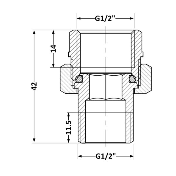 Згон-американка Thermo Alliance Base 1/2"ВЗ никель, прямой SD190W15 Згін-американка Thermo Alliance Base 1/2"ВЗ нікель, прямий SD190W15