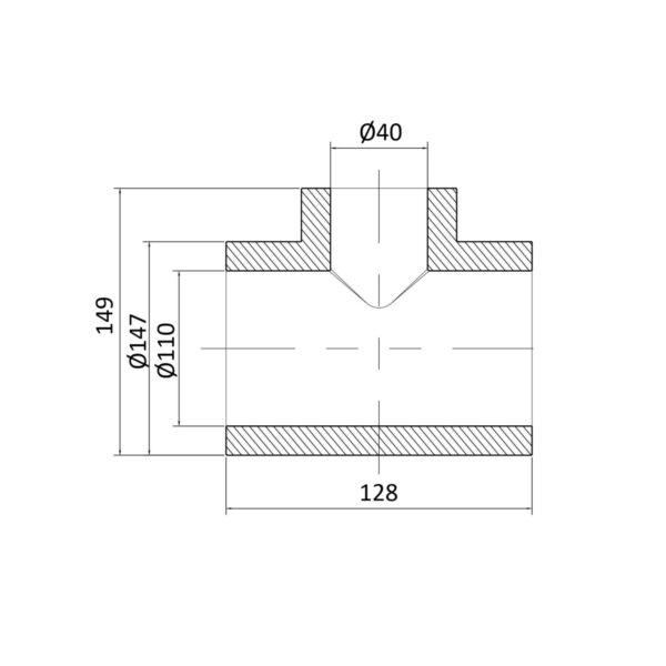 Трійник PPR Blue Ocean 110х40х110 редукційний Трійник PPR Blue Ocean 110х40х110 редукційний
