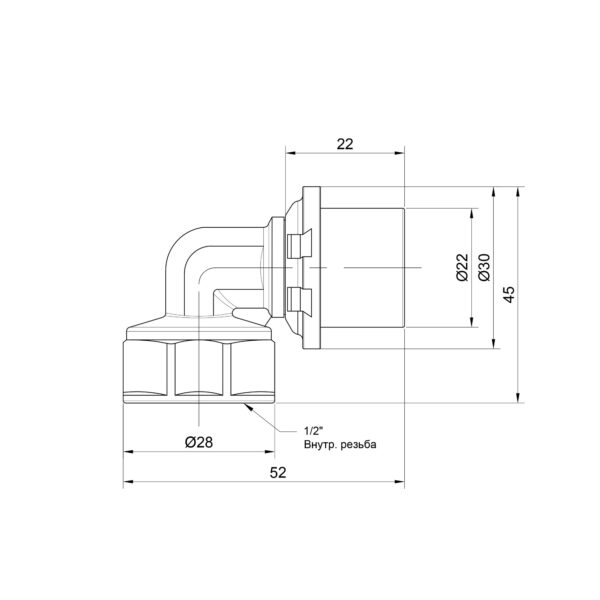 Кутик прес Icma 20х1/2" ВР №405 Кутик прес Icma 20х1/2" ВР №405
