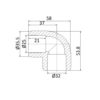 Уголок PPR Blue Ocean редукционный 32х25, 90° Кутик PPR Blue Ocean редукційний 32х25, 90°