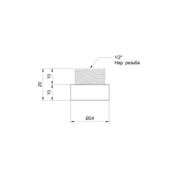 Удлинитель Thermo Alliance Standart 10х1/2" хром SD1301510 Подовжувач Thermo Alliance Standart 10х1/2" хром SD1301510