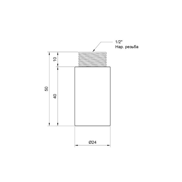 Удлинитель Thermo Alliance Standart 40х1/2" хром SD1301540 Подовжувач Thermo Alliance Standart 40х1/2" хром SD1301540