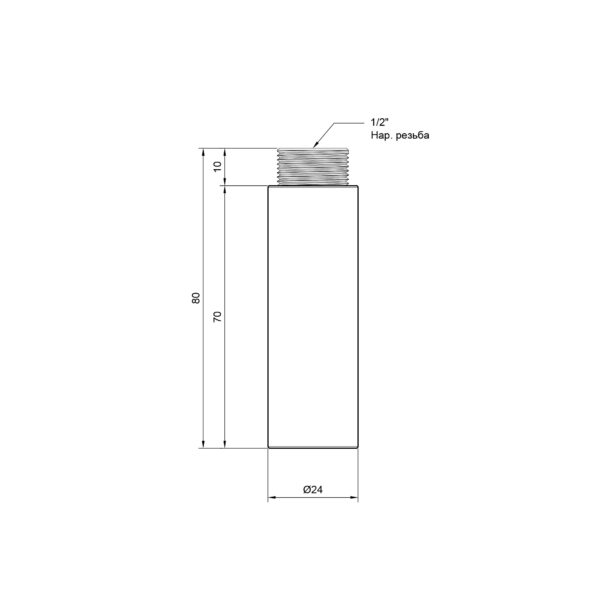 Удлинитель Thermo Alliance Standart 70х1/2" хром SD1301570 Подовжувач Thermo Alliance Standart 70х1/2" хром SD1301570