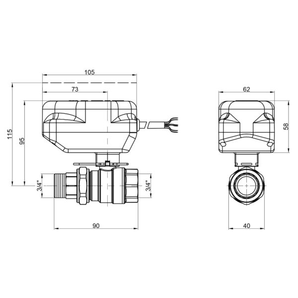 Кран шаровой зонный Icma 3/4" No341 Кран кульовий зонний Icma 3/4" №341