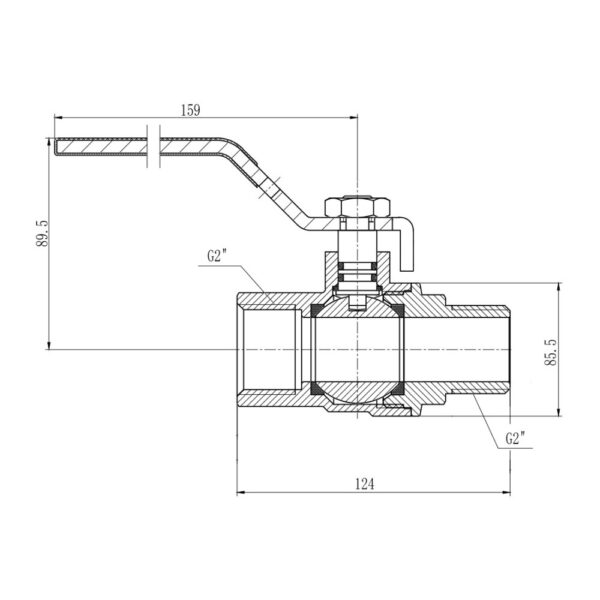 Кран кульовий Thermo Alliance Forte 2" ВЗ для газу (ручка) SF605G50