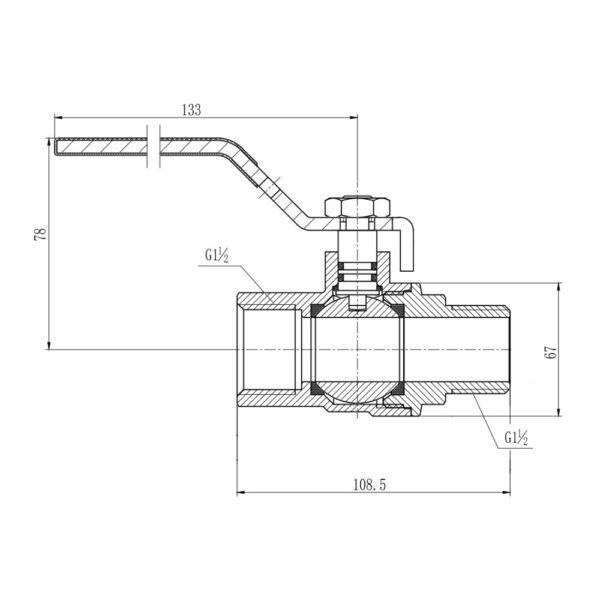 Кран шаровой Thermo Alliance Forte 1 1/2 ВЗ для воды (ручка) SF605W40 Кран кульовий Thermo Alliance Forte 1 1/2 ВЗ для води (ручка) SF605W40