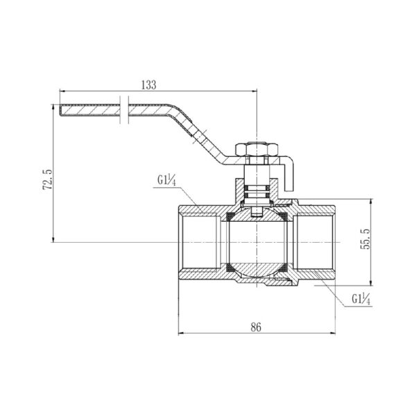 Кран шаровой Thermo Alliance Forte 1 1/4" ВР для газа (ручка) SF600G32 Кран кульовий Thermo Alliance Forte 1 1/4" ВР для газа (ручка) SF600G32