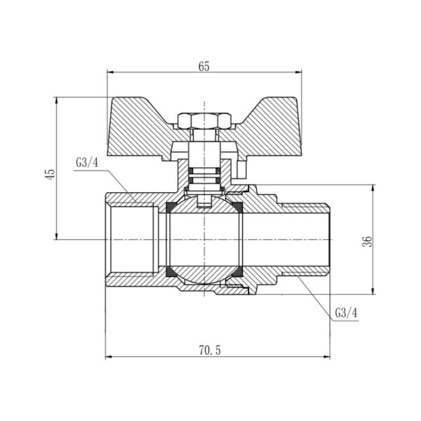Кран кульовий Thermo Alliance Forte 3/4" ВЗ для газа (метелик) SF607G20 Кран кульовий Thermo Alliance Forte 3/4" ВЗ для газа (метелик) SF607G20