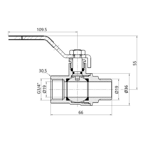 Кран шаровой Thermo Alliance Forte 3/4" ВЗ для воды (ручка) SF605W20 Кран кульовий Thermo Alliance Forte 3/4" ВЗ для води (ручка) SF605W20