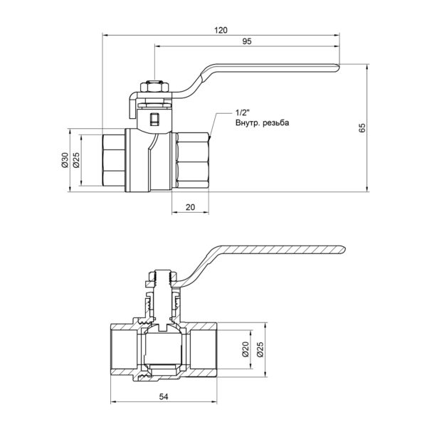Кран шаровой Thermo Alliance Forte 1/2" ВР для воды (ручка) SF600W15 Кран кульовий Thermo Alliance Forte 1/2" ВР для води (ручка) SF600W15