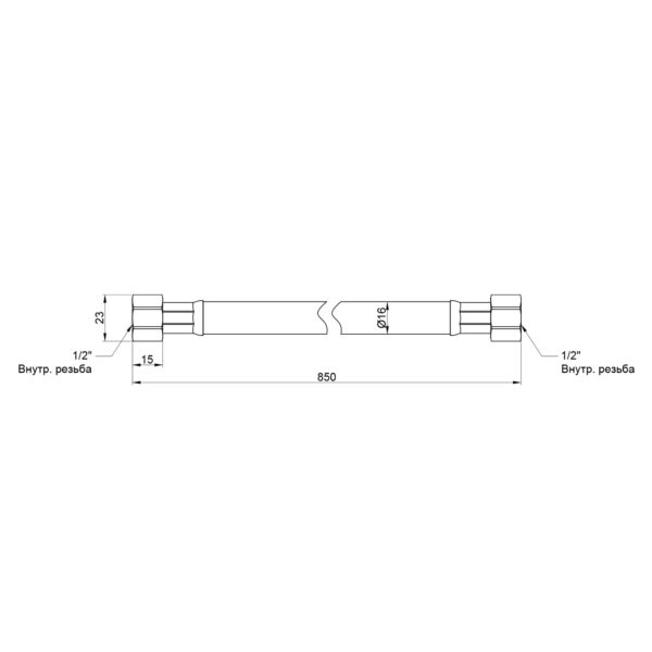 Шланг для газу Thermo Alliance Standart чорний 1/2" ВВ 50 см SD91G50 Шланг для газу Thermo Alliance Standart чорний 1/2" ВВ 50 см SD91G50
