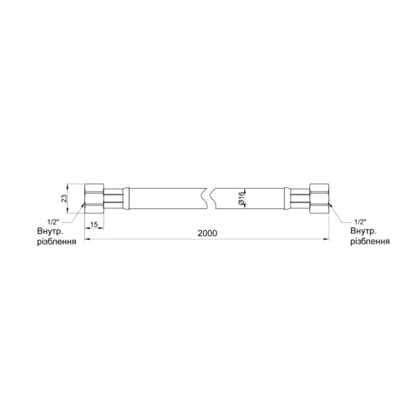 Шланг для газа Thermo Alliance Standart черный 1/2" ВВ 200 см SD91G200 Шланг для газу Thermo Alliance Standart чорний 1/2" ВВ 200 см SD91G200