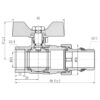 Кран шаровой "Американка" Thermo Alliance Forte 3/4" с антипротеканием прямой SF222W20 Кран кульовий "Американка" Thermo Alliance Forte 3/4" з антипротіканням прямий SF222W20