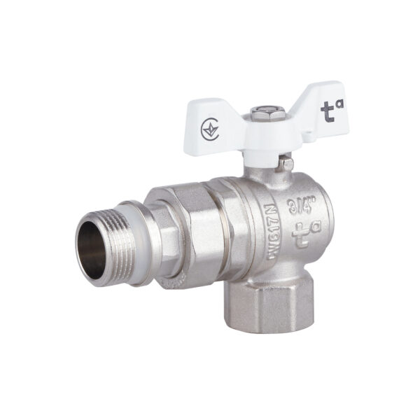 Кран шаровой "Американка" Thermo Alliance Forte 3/4" с антипротеканием угловой SF223W20 Кран кульовий "Американка" Thermo Alliance Forte 3/4" з антипротіканням кутовий SF223W20