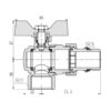 Кран шаровой "Американка" Thermo Alliance Forte 3/4" с антипротеканием угловой SF223W20 Кран кульовий "Американка" Thermo Alliance Forte 3/4" з антипротіканням кутовий SF223W20