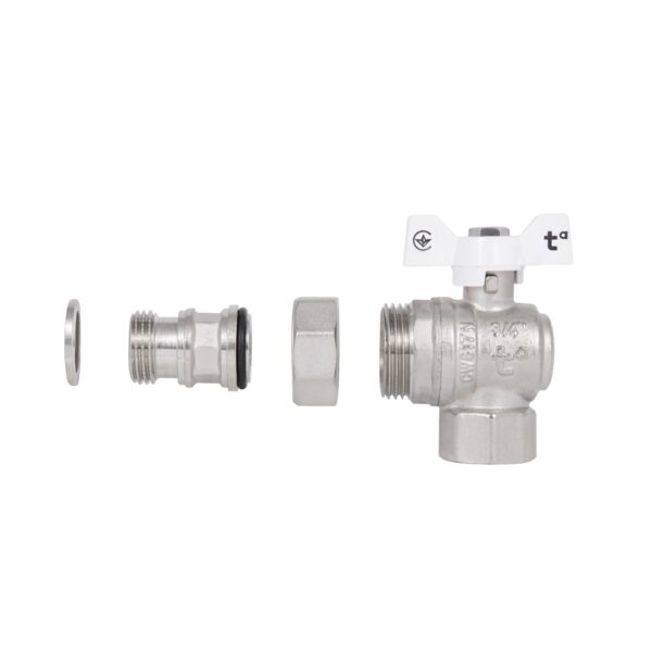 Кран шаровой "Американка" Thermo Alliance Forte 3/4" с антипротеканием угловой SF223W20 Кран кульовий "Американка" Thermo Alliance Forte 3/4" з антипротіканням кутовий SF223W20