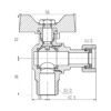 Кран кульовий з накидною гайкою SD Forte1/2" ВЗ для води кутовий SF224W15