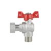 Кран кульовий з накидною гайкою SD Forte1/2" ВЗ для води кутовий SF224W15