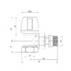 Кран радіаторний Icma 1/2" з антипротіканням кутовий №803+940 Кран радіаторний Icma 1/2" з антипротіканням кутовий №803+940