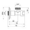Кран приладовий буксовий Icma 1/2" х3/4" кутовий №519 Кран приладовий буксовий Icma 1/2" х3/4" кутовий №519