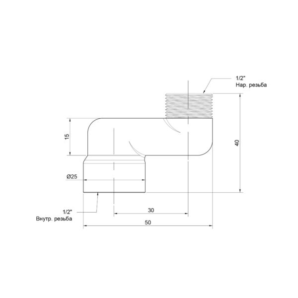 Ексцентрик радіаторний Icma 1/2"х3 см №720 Ексцентрик радіаторний Icma 1/2"х3 см №720