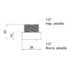 Подовжувач Icma 10х1/2" №19 Подовжувач Icma 10х1/2" №19