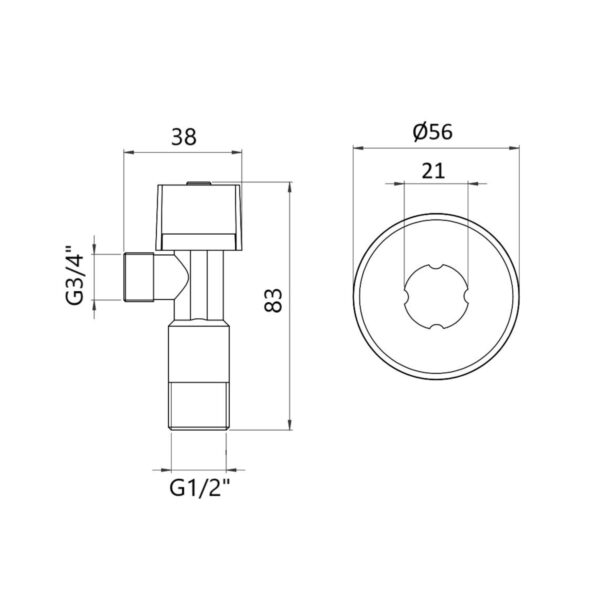 Кран кутовий Thermo Alliance Standart (ручка шестигранник) з вент.буксою 1/2"З х 3/4"З SF3441520 Кран кутовий Thermo Alliance Standart (ручка шестигранник) з вент.буксою 1/2"З х 3/4"З SF3441520