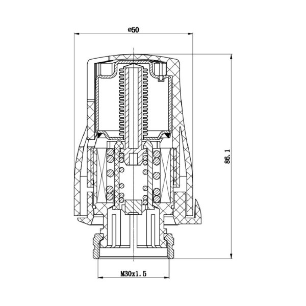 Термостатична головка Thermo Alliance Standart М30х1,5 SF254 Термостатична головка Thermo Alliance Standart М30х1,5 SF254