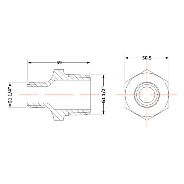Ніпель чавунний 1" 1/2х1" 1/4 ЗР Ніпель чавунний 1" 1/2х1" 1/4 ЗР