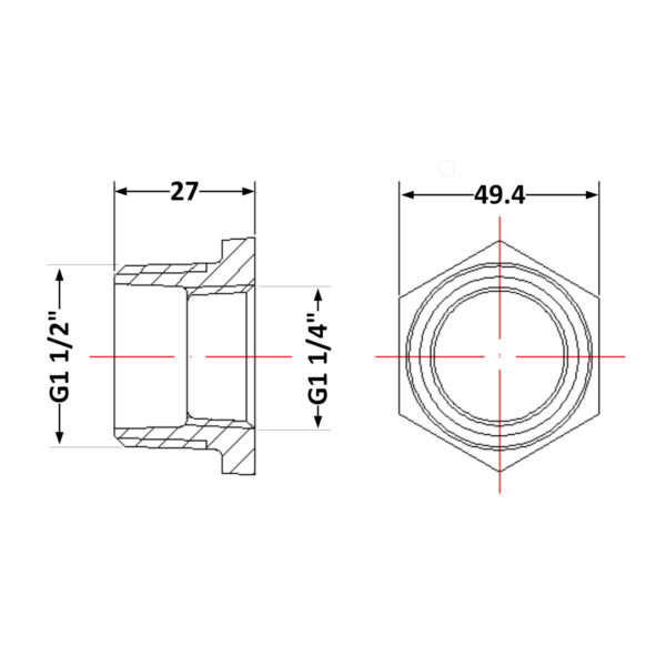 Футорка чавунна 1" 1/2х1" 1/4 ЗР Футорка чавунна 1" 1/2х1" 1/4 ЗР