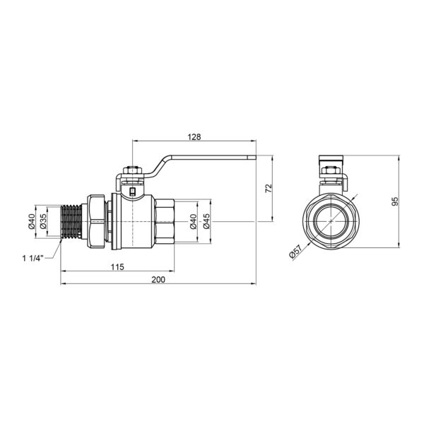 Кран кульовий "Американка" Thermo Alliance Standart 1" 1/4 ВЗ прямий SD220W32 Кран кульовий "Американка" Thermo Alliance Standart 1" 1/4 ВЗ прямий SD220W32