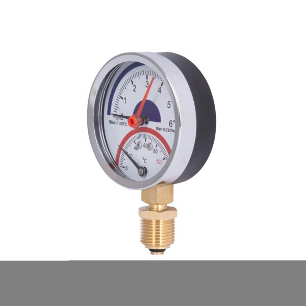 Термоманометр Thermo Alliance Standart 80 мм 1/2", нижнє підмикання SD1726B Термоманометр Thermo Alliance Standart 80 мм 1/2", нижнє підмикання SD1726B