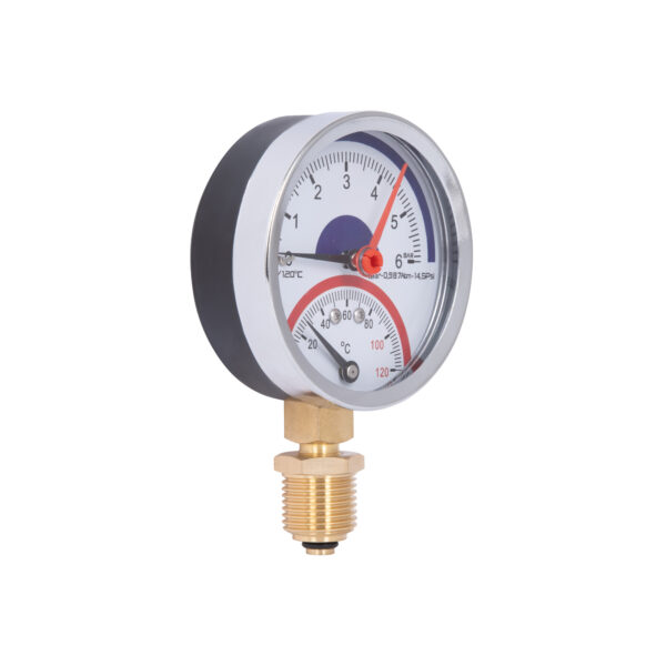 Термоманометр Thermo Alliance Standart 80 мм 1/2", нижнє підмикання SD1726B Термоманометр Thermo Alliance Standart 80 мм 1/2", нижнє підмикання SD1726B