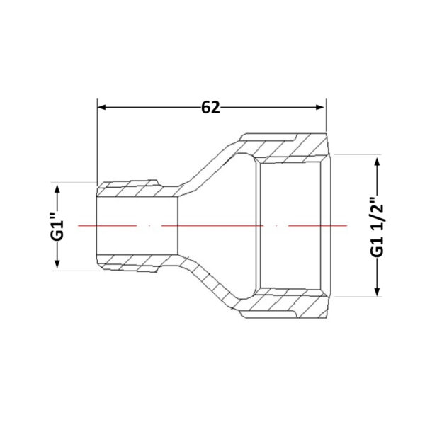 Перехід чавунний 1" 1/2х1" ВЗ Перехід чавунний 1" 1/2х1" ВЗ