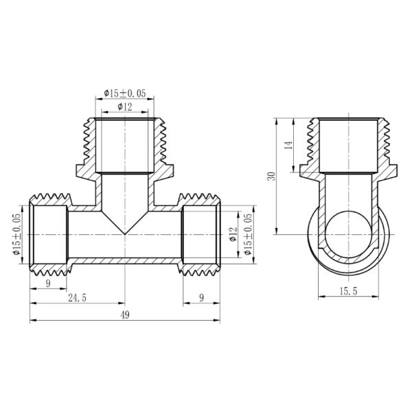 Тройник обтискний Thermo Alliance Forte 16х1/2"х16 ЗР SF178W161516 Тройник обтискний Thermo Alliance Forte 16х1/2"х16 ЗР SF178W161516