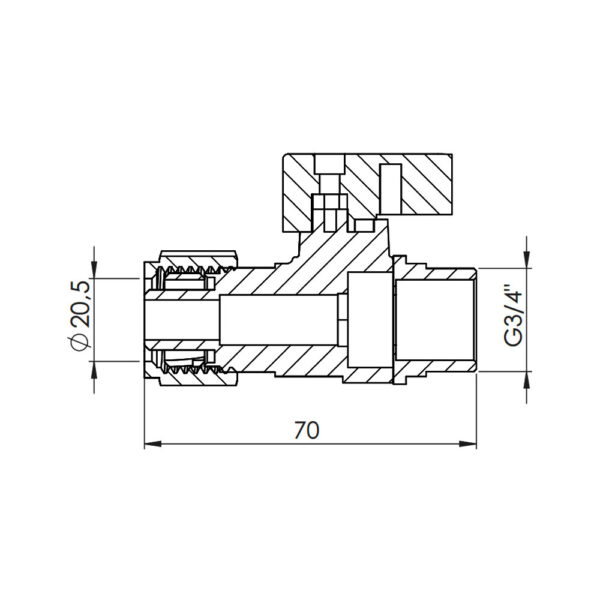 Кран кульовий обтискний Thermo Alliance Forte 20х3/4" ЗР SF262W20 Кран кульовий обтискний Thermo Alliance Forte 20х3/4" ЗР SF262W20