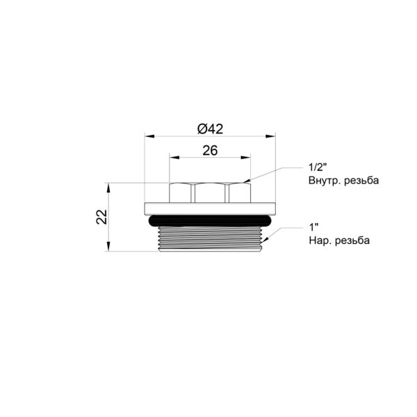 Футорка для колектора Thermo Alliance Standart 1"х1/2" ВЗ SD35415 Футорка для колектора Thermo Alliance Standart 1"х1/2" ВЗ SD35415