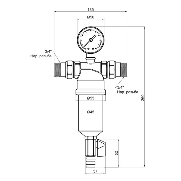 Фільтр самопромивний Thermo Alliance Standa 3/4" тонкого очищення SF127W20 Фільтр самопромивний Thermo Alliance Standa 3/4" тонкого очищення SF127W20