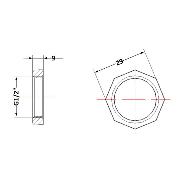 Контргайка чавунна 1/2" Контргайка чавунна 1/2"