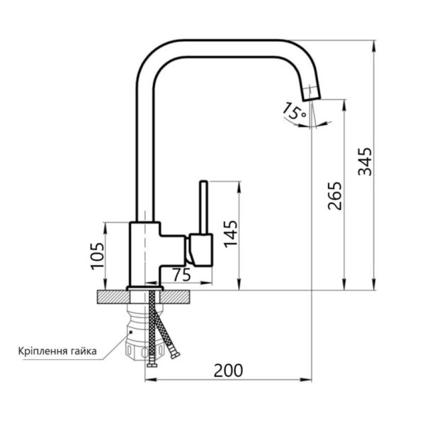 Змішувач для кухні Lidz Aria 015F1 (k35) LDARI015F1NKS21690 Nickel Змішувач для кухні Lidz Aria 015F1 (k35) LDARI015F1NKS21690 Nickel