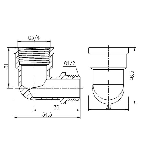 Угол редукционный Thermo Alliance Forte 3/4"х1/2" ВЗ SF3702015 Кут редукційний Thermo Alliance Forte 3/4"х1/2" ВЗ SF3702015