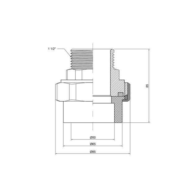 Згін "Американка" PPR Thermo Alliance 50х1" 1/2 ЗР Згін "Американка" PPR Thermo Alliance 50х1" 1/2 ЗР