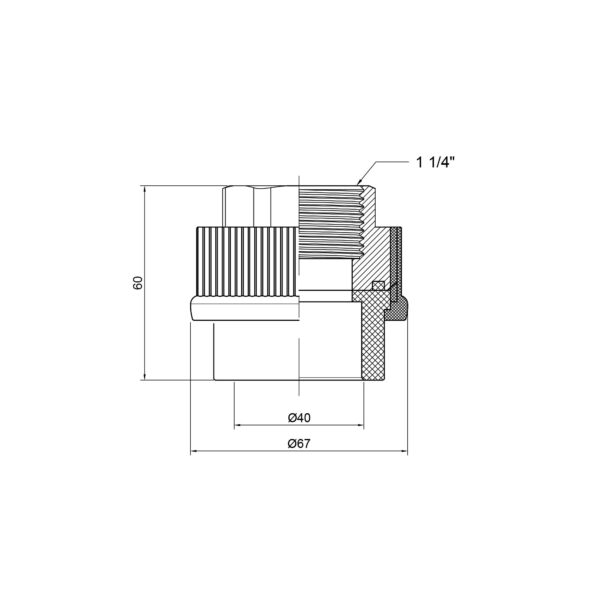 Муфта PPR Thermo Alliance 40х1" 1/4 ВР Муфта PPR Thermo Alliance 40х1" 1/4 ВР