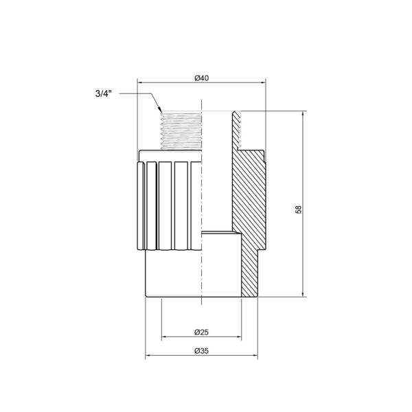 Муфта PPR Thermo Alliance 25х3/4" ЗР Муфта PPR Thermo Alliance 25х3/4" ЗР